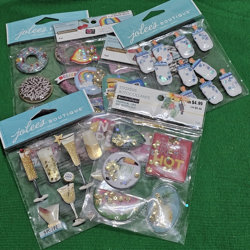Jolee's & Recollection's Shakers Adhesive Page Enhancements - 6 Packages